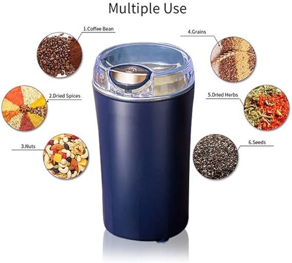 Portable Electric Spice Grinder 200W – Stainless Steel Mini Masala & Coffee Bean Grinder, Push Button Control, Multipurpose, Portable Kitchen Tool