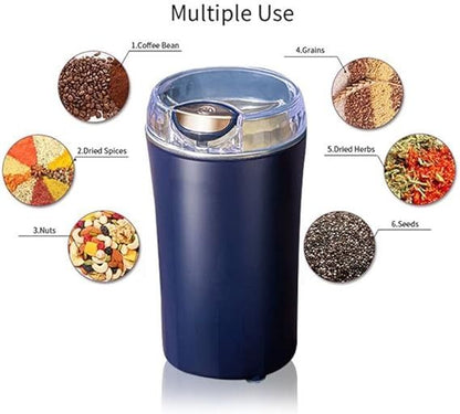 Portable Electric Spice Grinder 200W – Stainless Steel Mini Masala & Coffee Bean Grinder, Push Button Control, Multipurpose, Portable Kitchen Tool