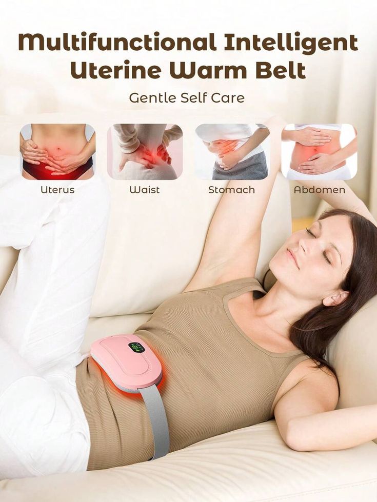 Portable Cordless Heating Pad-Menstrual Heating Pad,Warm Palace Belt For Back Pain With 3 Heat Levels&4 Massage Modes-Back Or Belly Heating Pad For Women&Girl Belly Wrap Belt