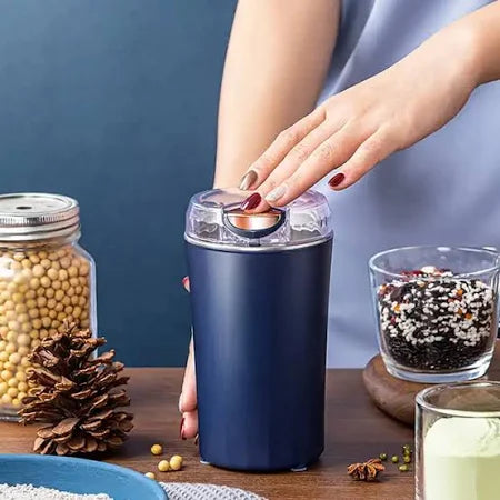 Portable Electric Spice Grinder 200W – Stainless Steel Mini Masala & Coffee Bean Grinder, Push Button Control, Multipurpose, Portable Kitchen Tool