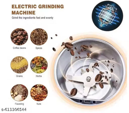 Portable Electric Spice Grinder 200W – Stainless Steel Mini Masala & Coffee Bean Grinder, Push Button Control, Multipurpose, Portable Kitchen Tool
