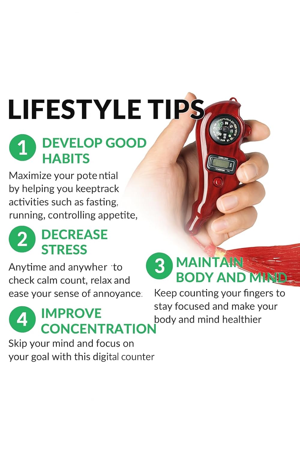 Mantra Jaap Digital Counting Machine Finger Unique Design Prayer God Name Hand Finger Manual 5-Digit Tally Counter Device Tasbeeh Misbaha Naam Jap Counter